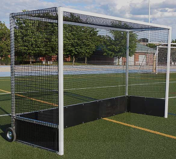 Portería de fútbol portátil hockey césped fierro cuadrado